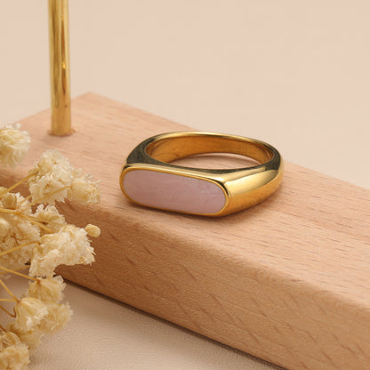 Oil Drip Geometric Titanium Ring | Gold Plated Non-Fading 5 Colours