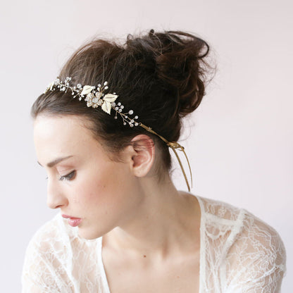 Bridal Pearl Crystal Crown | Handmade European Wedding Headdress