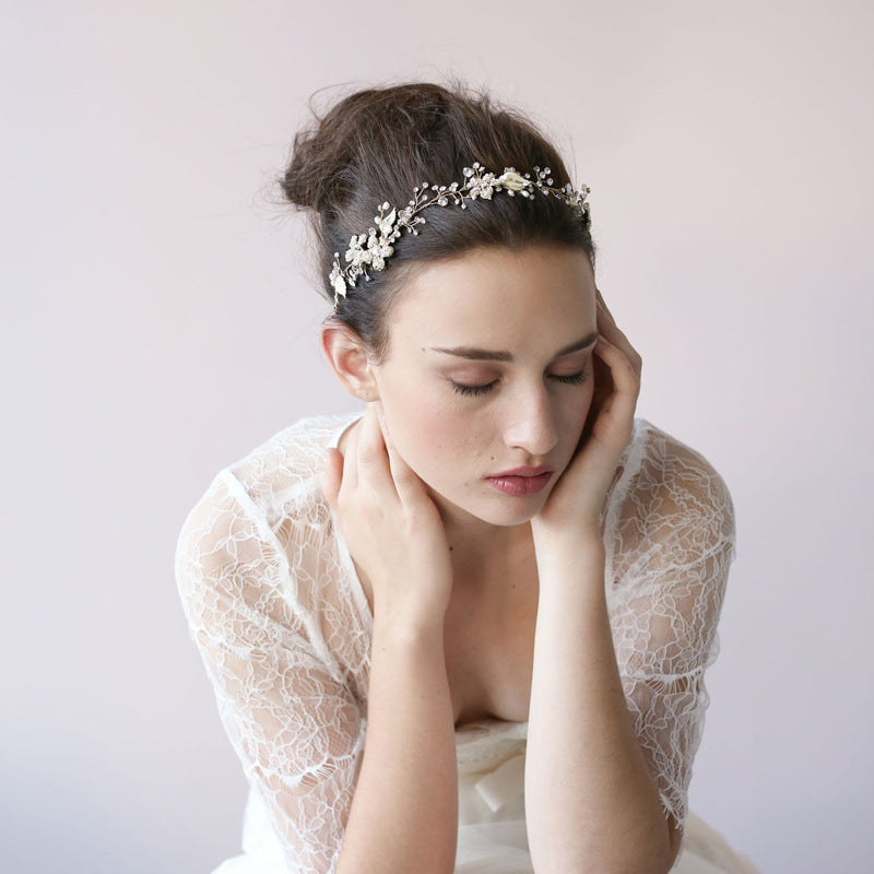 Bridal Pearl Crystal Crown | Handmade European Wedding Headdress