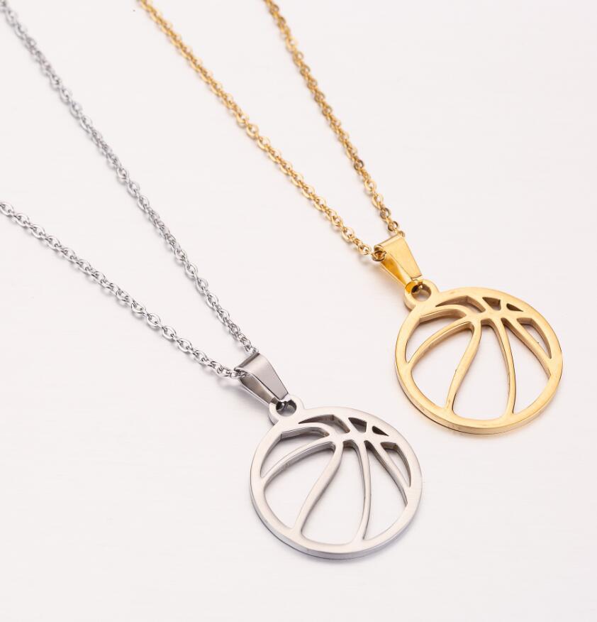 Volleyball Pendant Necklace in Stainless Steel