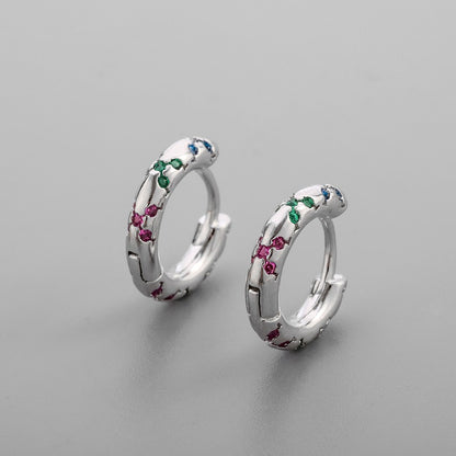 Korean Diamond Embedded Earrings | Copper Gold Silver Versatile