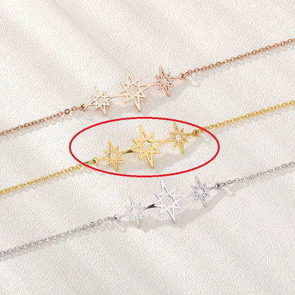 Star Pendant Chain Bracelet in Stainless Steel for Women