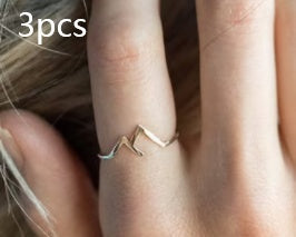 Mountain-Shaped Copper Ring | Creative Women's Statement Band