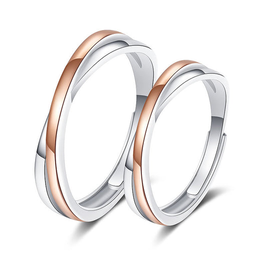 Twin Knot Couple Ring | Copper Adjustable Geometric Pair