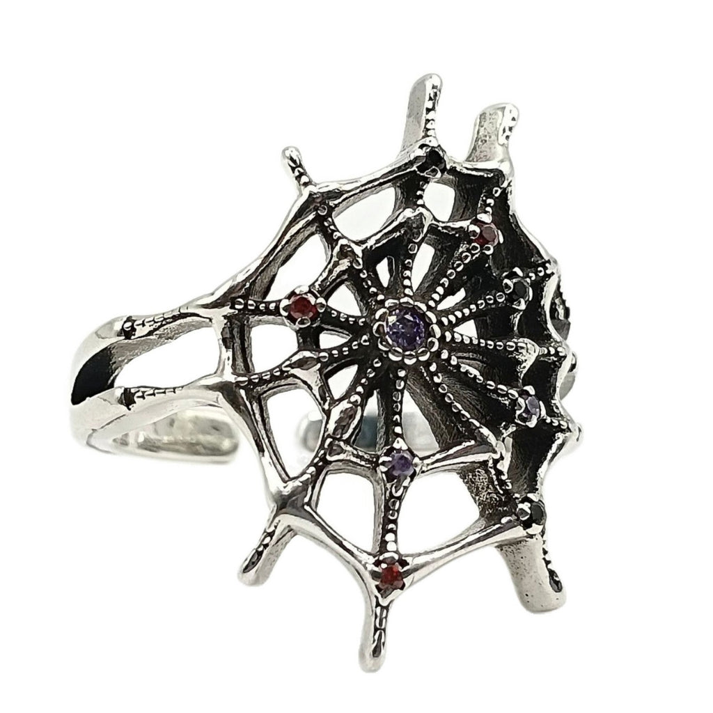 Spider Web Open Ring | Retro Hollow Copper Unisex