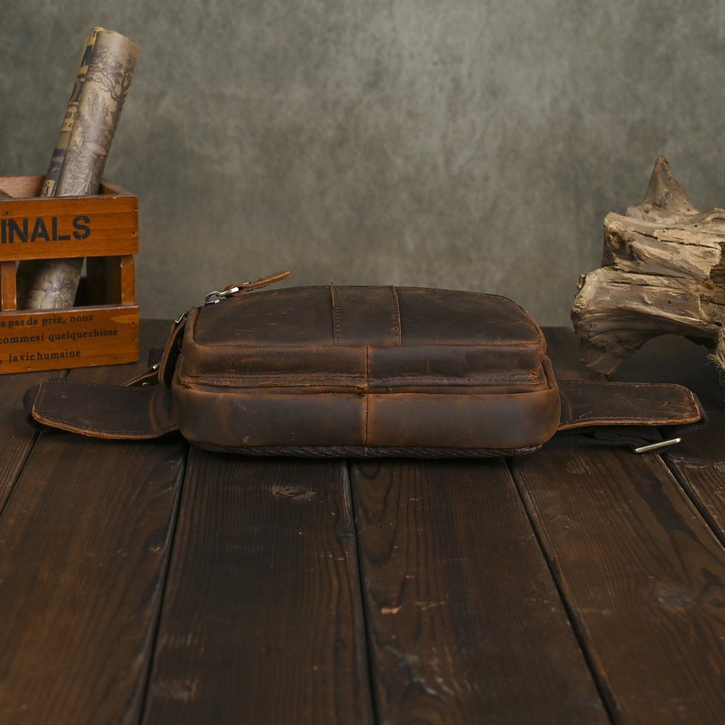 Men's Genuine Leather Waist Belt Pouch KZ342