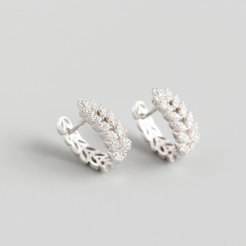 Korean Diamond Embedded Earrings | Copper Gold Silver Versatile