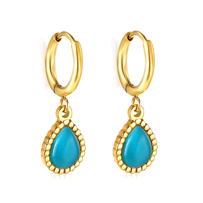 Simple Retro Drop Earrings | Stainless Steel Multi-Colour