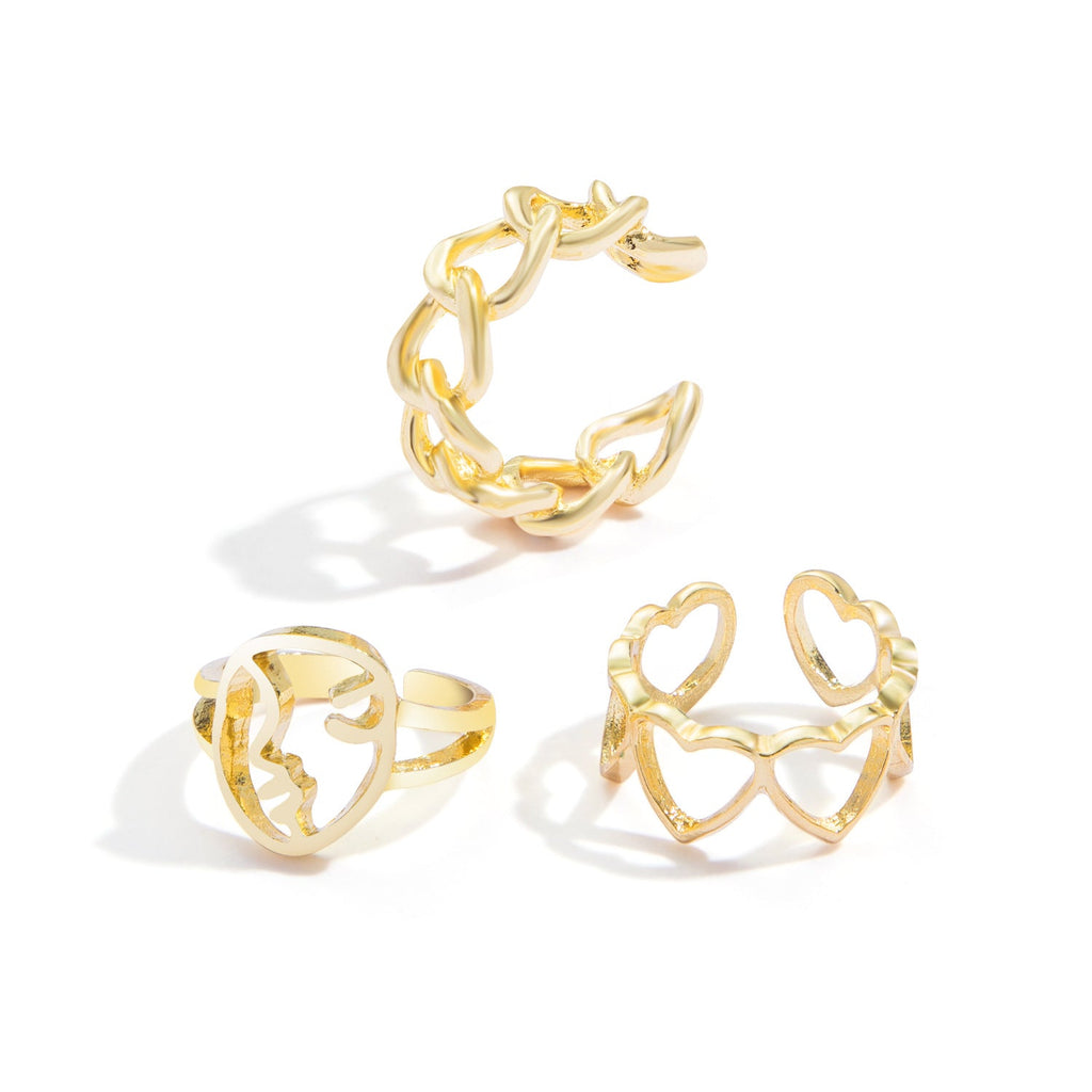 Butterfly 2-Piece Couple Ring Set | Punk INS Style Gold Silver
