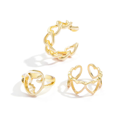 Butterfly 2-Piece Couple Ring Set | Punk INS Style Gold Silver