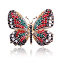 Rhinestone Butterfly Brooch Pin | Alloy Gold Wedding Bridal 4cm
