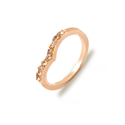 V-Shaped Diamond Ring | Alloy Gold Silver Unique Design