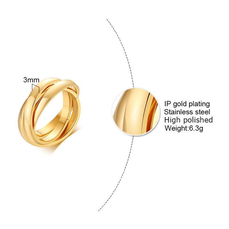 Three-in-One Winding Ring | Titanium Steel Unisex Multi-Style