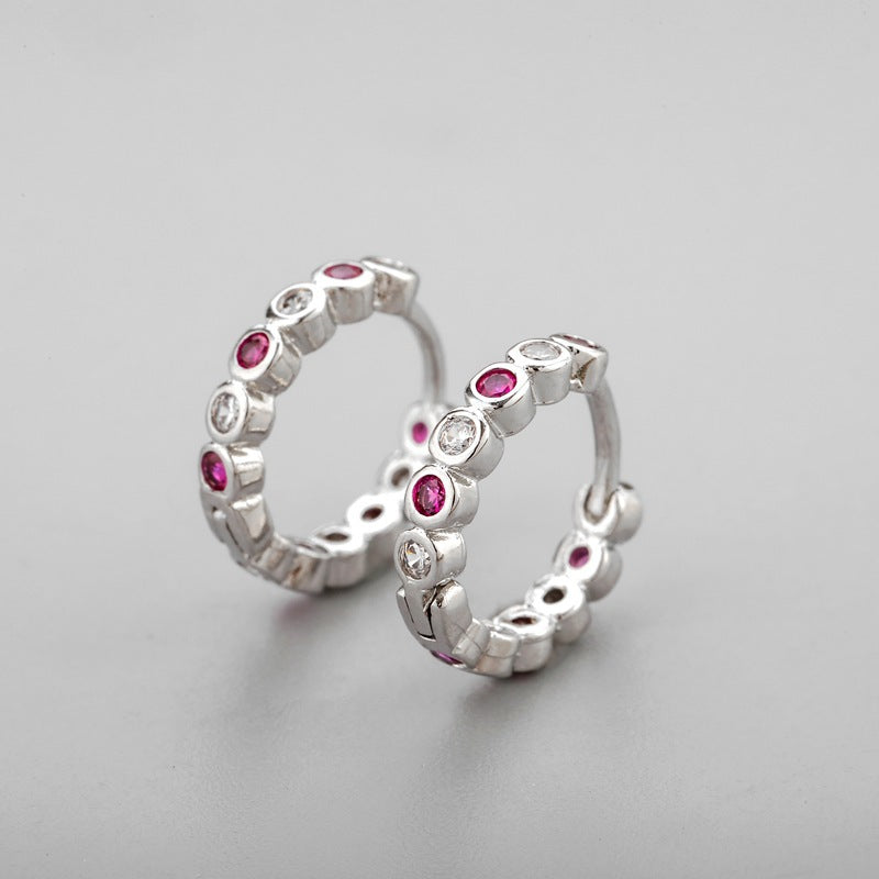 Korean Diamond Embedded Earrings | Copper Gold Silver Versatile