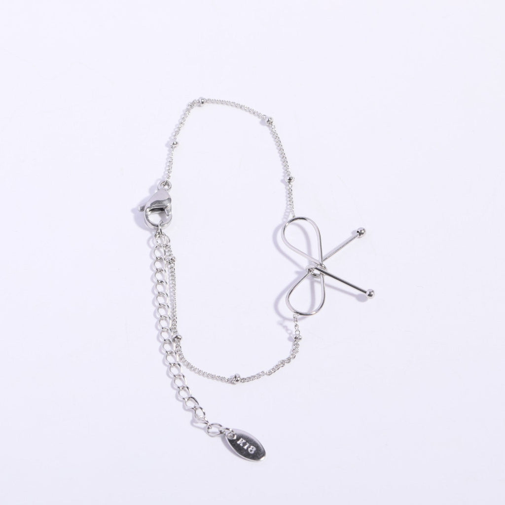 Bowknot Collarbone Necklace and Bracelet Set for Women