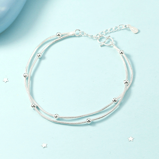 Korean Silver Plated Anklet | Copper Geometric Natural