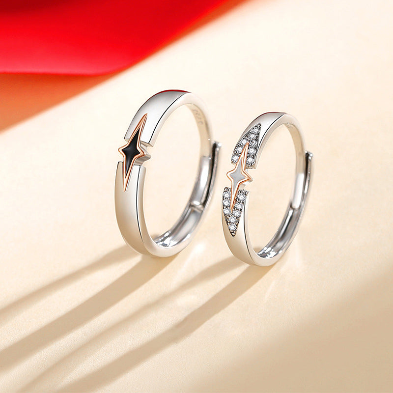 Star Couple Ring | Copper Adjustable Men's and Women's Niche