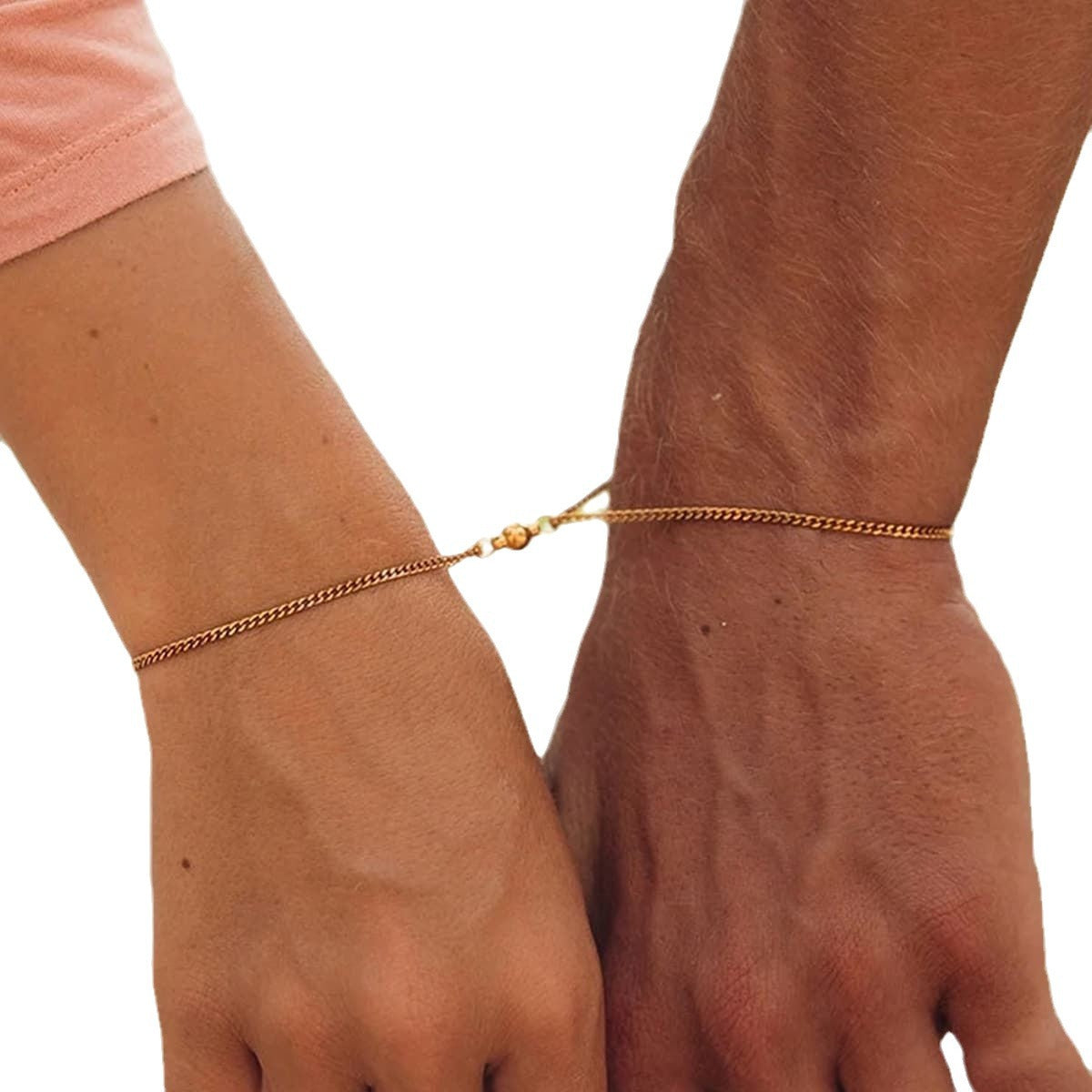 Magnetic Couple Bracelet Set in Titanium Steel