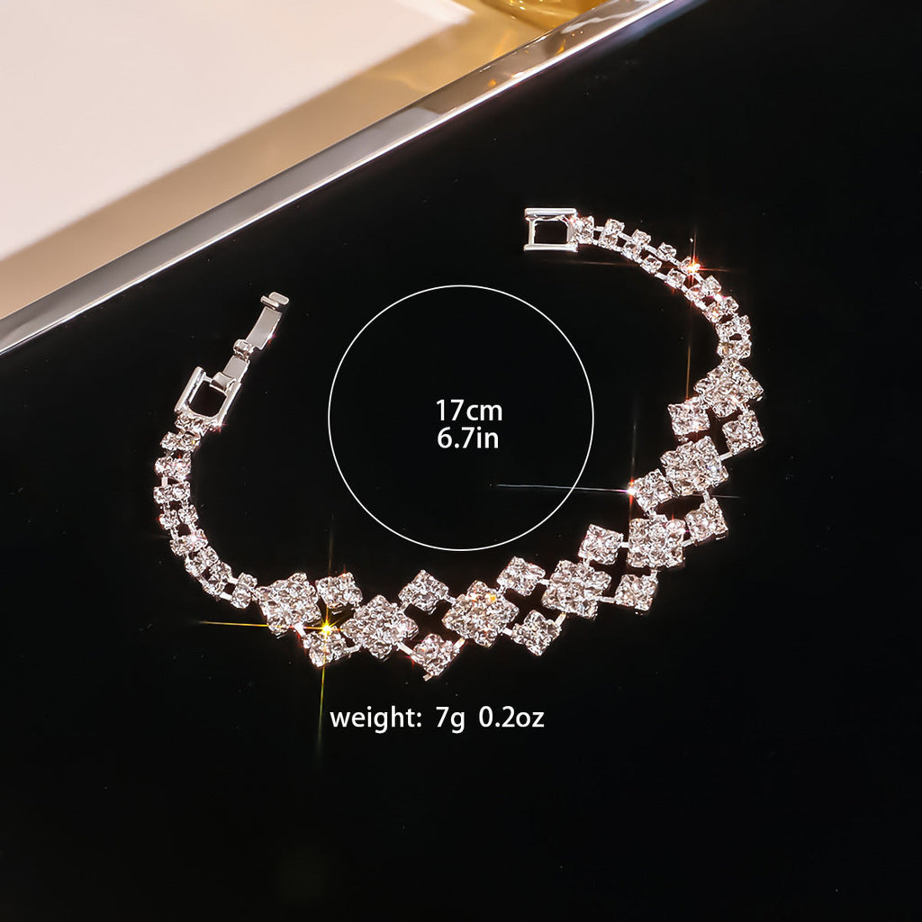 Rhinestone Geometric Bracelet for Women | Formal and Everyday Wear