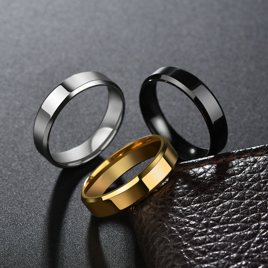 Niche Stainless Steel Couple Ring | Geometric Unisex Multi-Colour