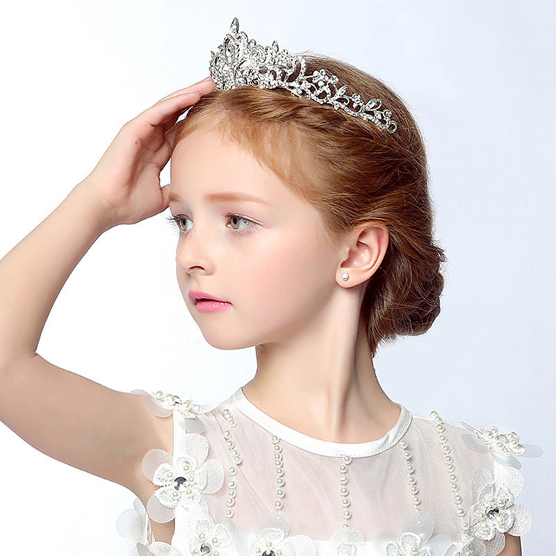 Flower Girl Crown Garland | Crystal Bead Alloy 16cm Adjustable