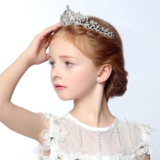 Flower Girl Crown Garland | Crystal Bead Alloy 16cm Adjustable