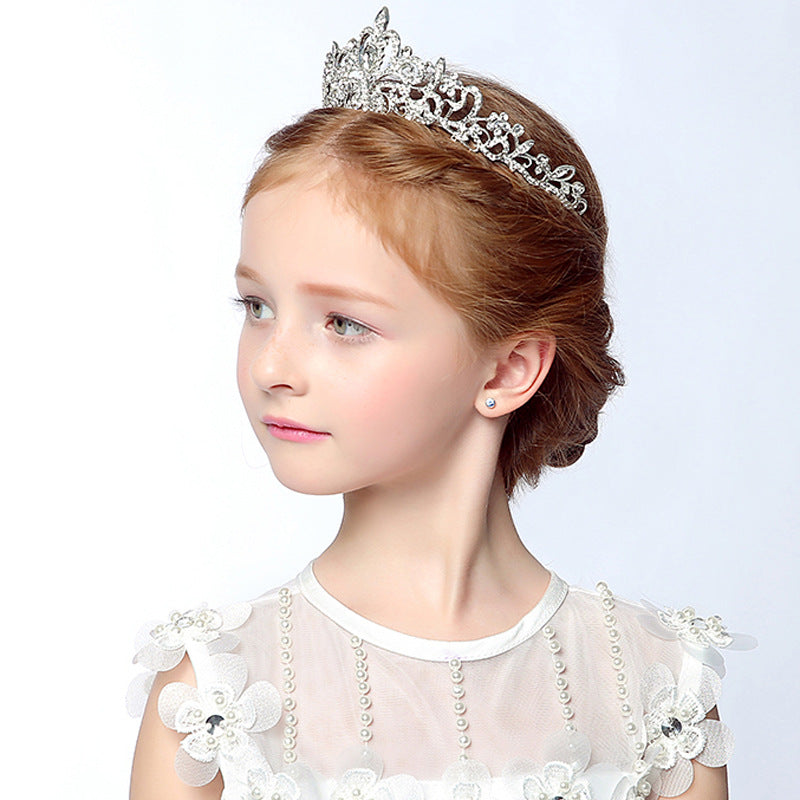 Flower Girl Crown Garland | Crystal Bead Alloy 16cm Adjustable