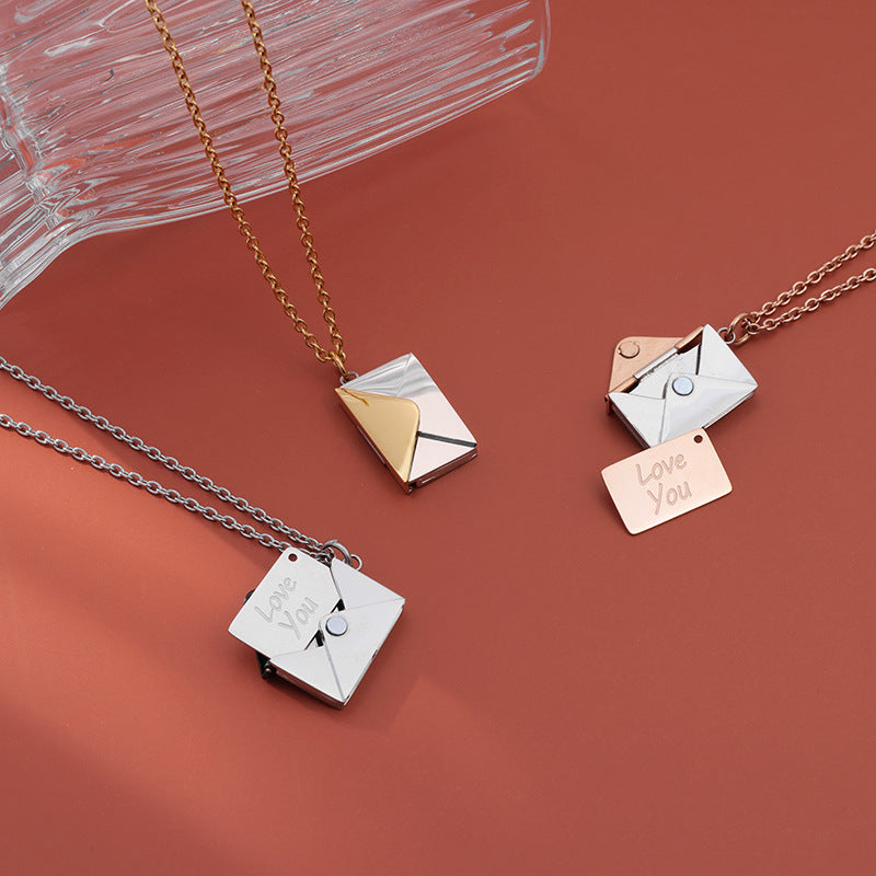 Envelope Love Letter Collarbone Necklace