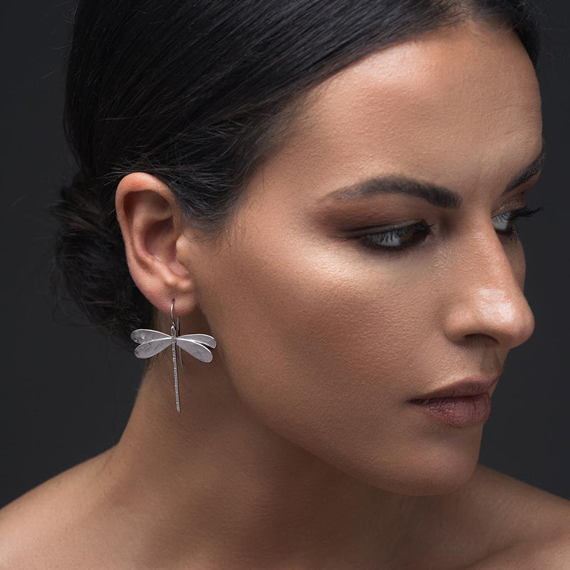3D Gold Dragonfly Drop Earrings | Zinc Alloy Vintage 4.6cm