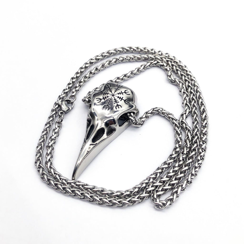 Viking Skull Eagle Pendant Necklace | Titanium Steel Gold Silver