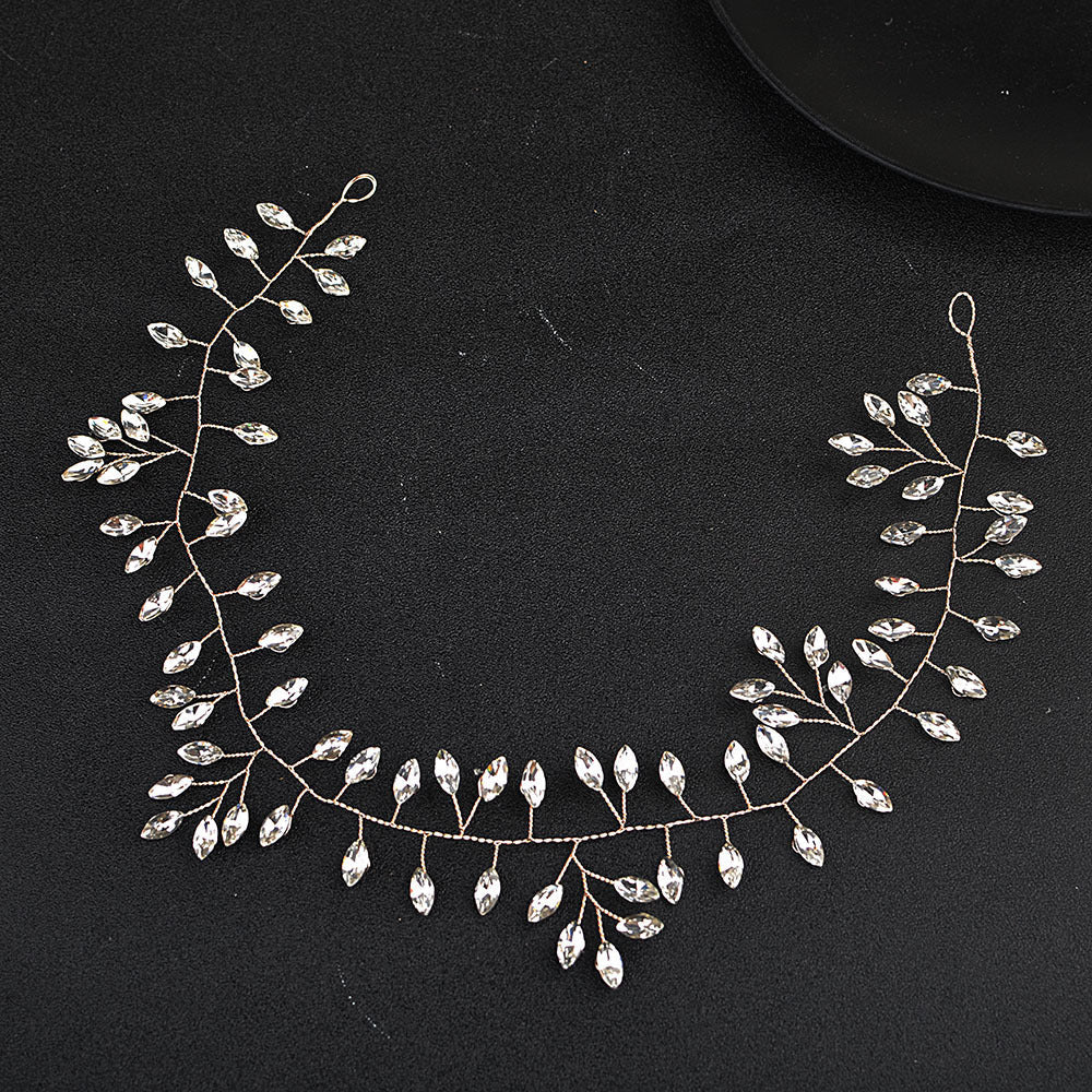 Horse Eye Rhinestone Chain Headband | Crystal Flower KC Gold Silver