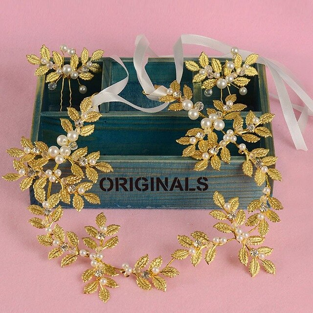 Retro Pearl Wedding Headband | Alloy Geometric Handmade Individual