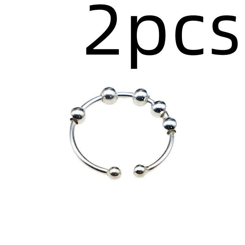 S925 Silver Rotatable Anti-Stress Ring | Adjustable Anxiety Ring