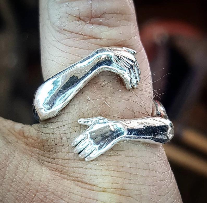 Love Hands Embracing Ring for Women | Romantic Design