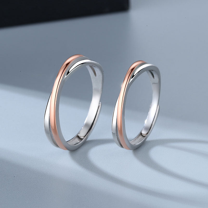 Twin Knot Couple Ring | Copper Adjustable Geometric Pair