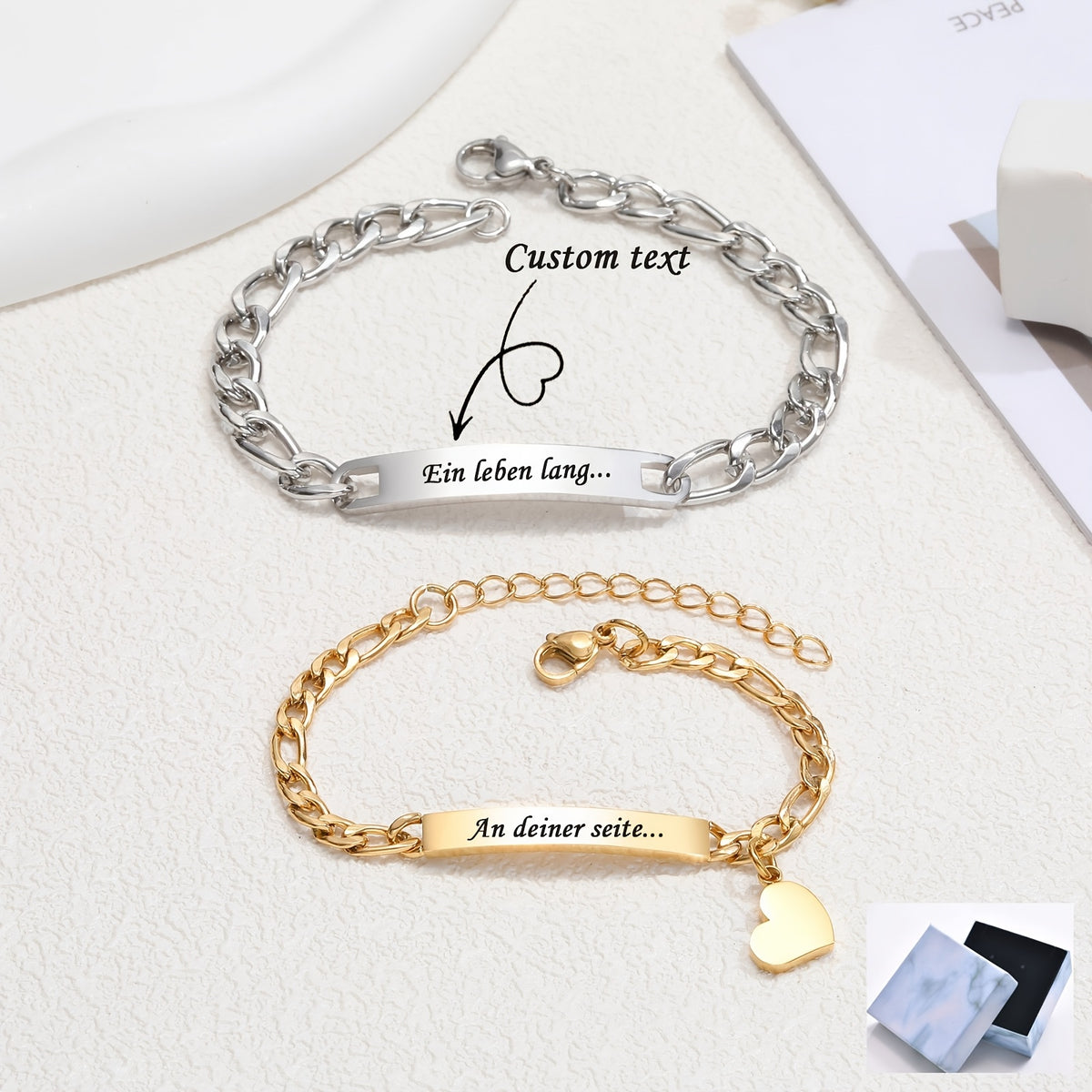 Custom Personalized Couple Bracelet Set 2 | Valentine's Day & Anniversary Gift