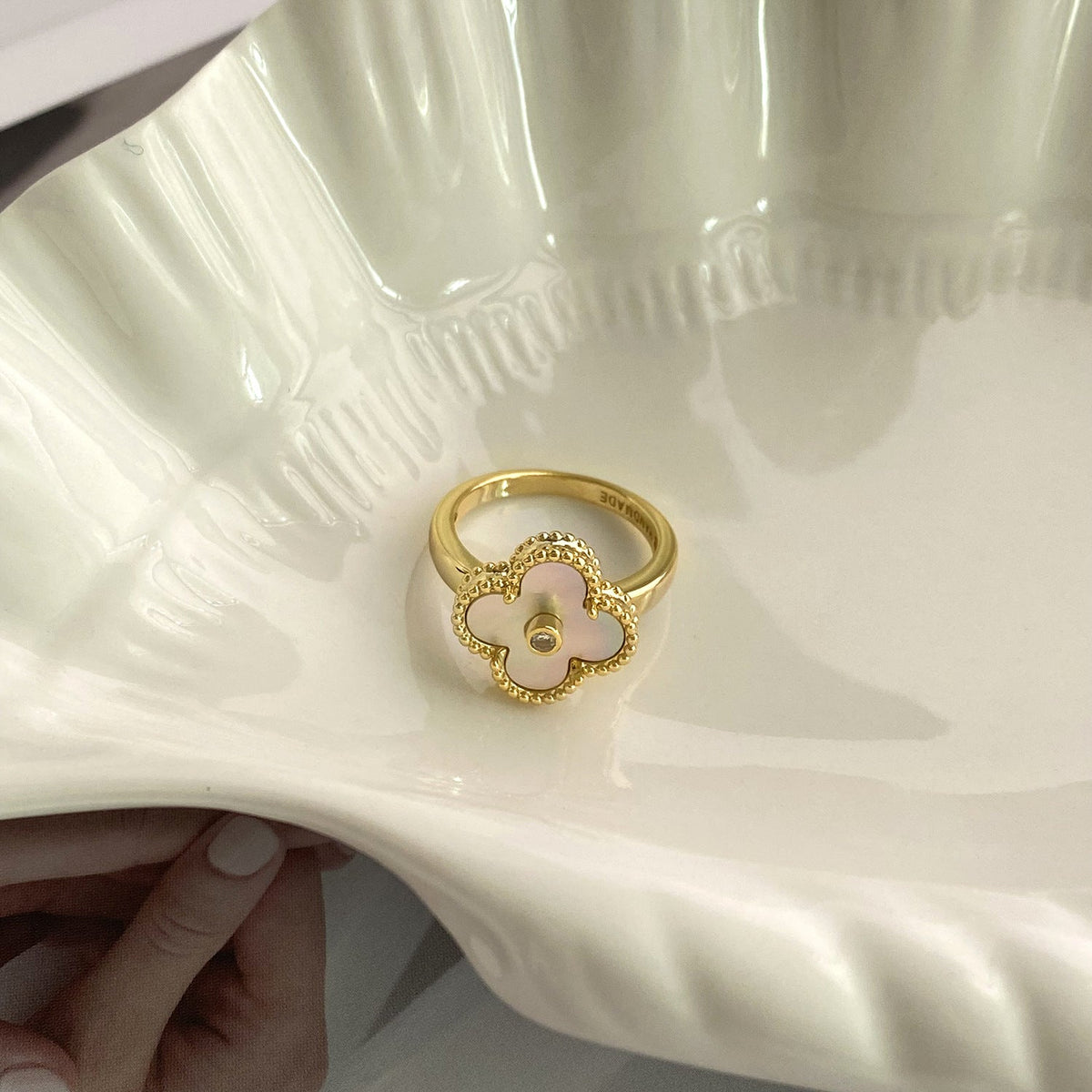 Bells of Ireland Flower Ring | Korean Style Copper