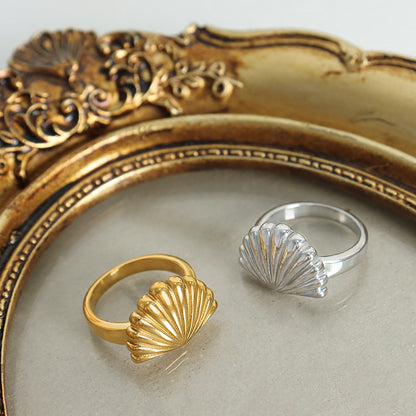 Ocean Scallop Ring | Titanium Steel Women's INS Style