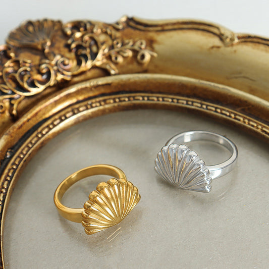 Ocean Scallop Ring | Titanium Steel Women's INS Style