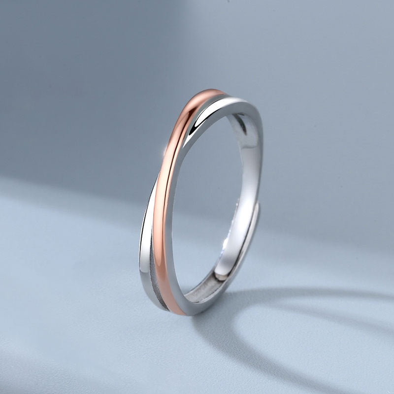 Twin Knot Couple Ring | Copper Adjustable Geometric Pair