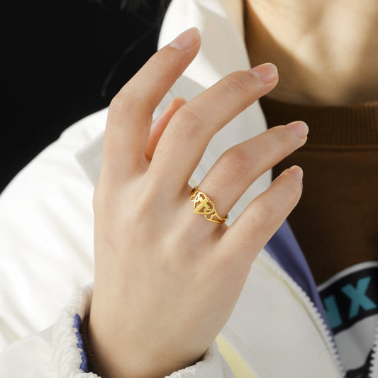 Love Cross Ring | Stainless Steel Small Geometric Women's