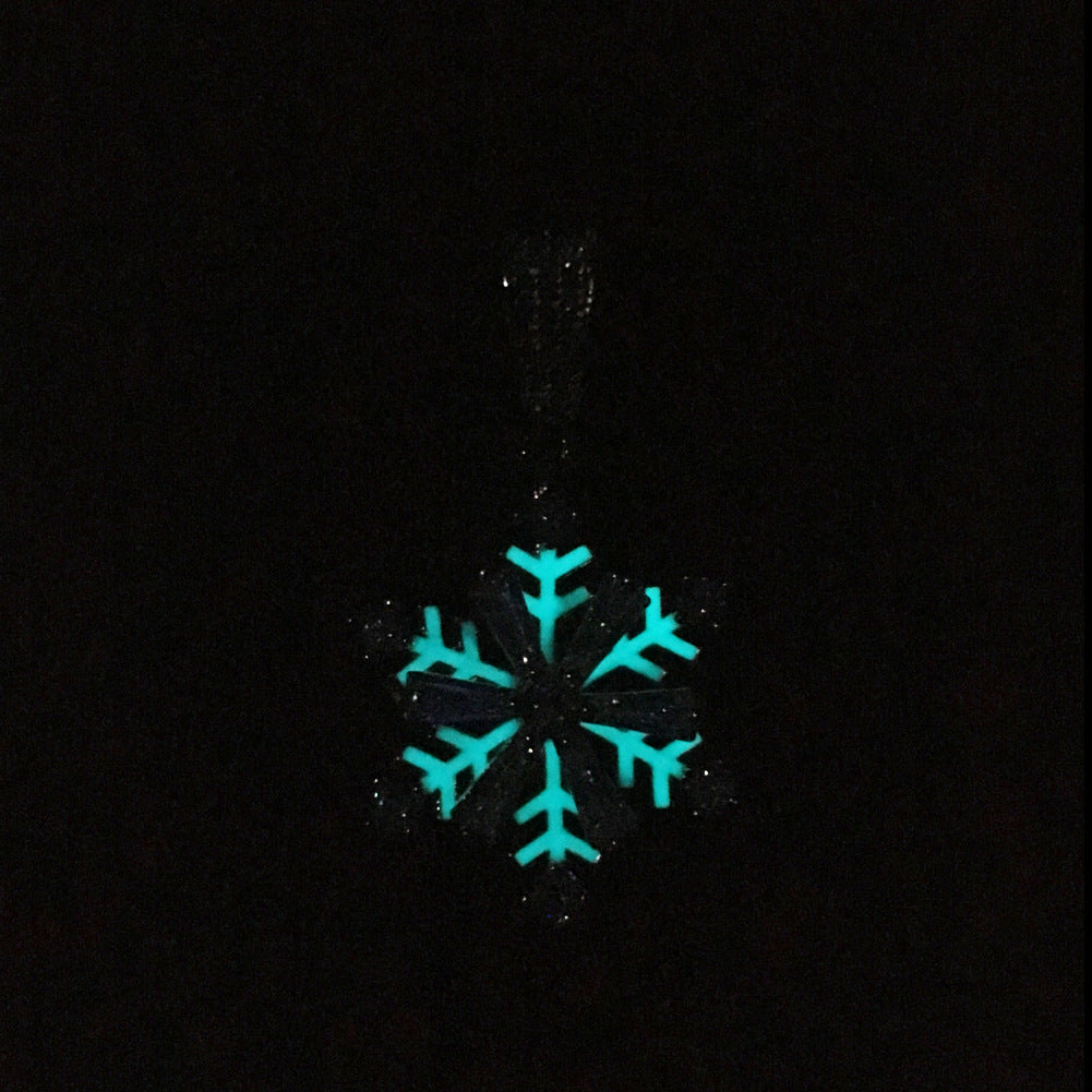 Spinning Snowflake Luminous Pendant Necklace