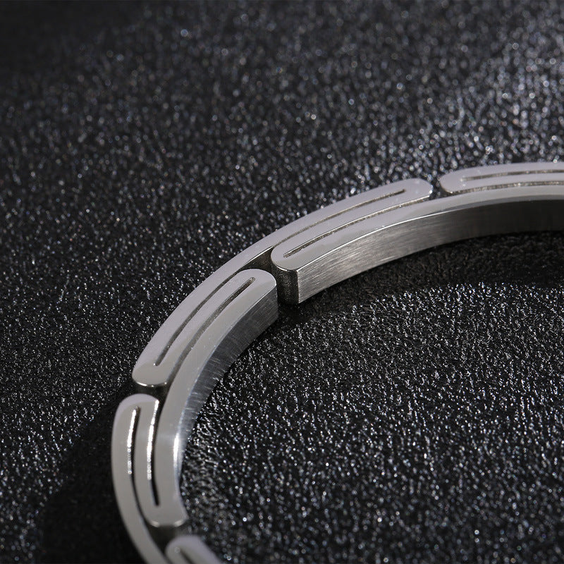 Men's Stainless Steel Geometric Bracelet | Korean Style