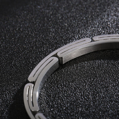 Men's Stainless Steel Geometric Bracelet | Korean Style