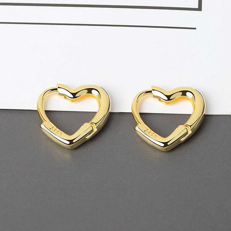 Korean Diamond Embedded Earrings | Copper Gold Silver Versatile