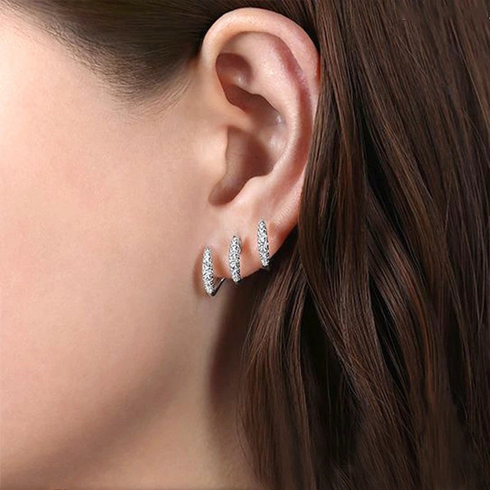 Cold Design Diamond Stud Earrings | Alloy Gold Silver Rose Gold