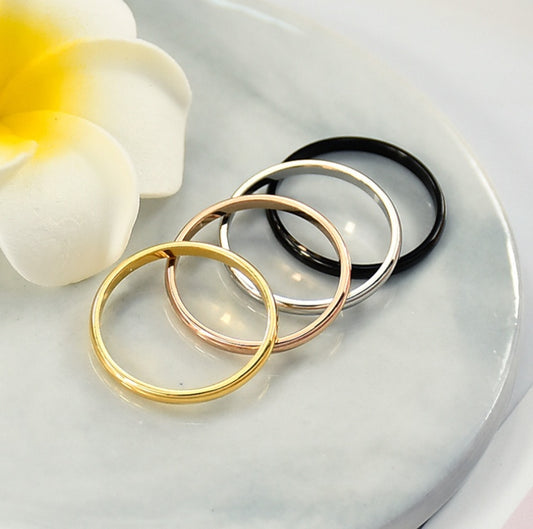 Titanium Steel Couple Ring | Vacuum Plated