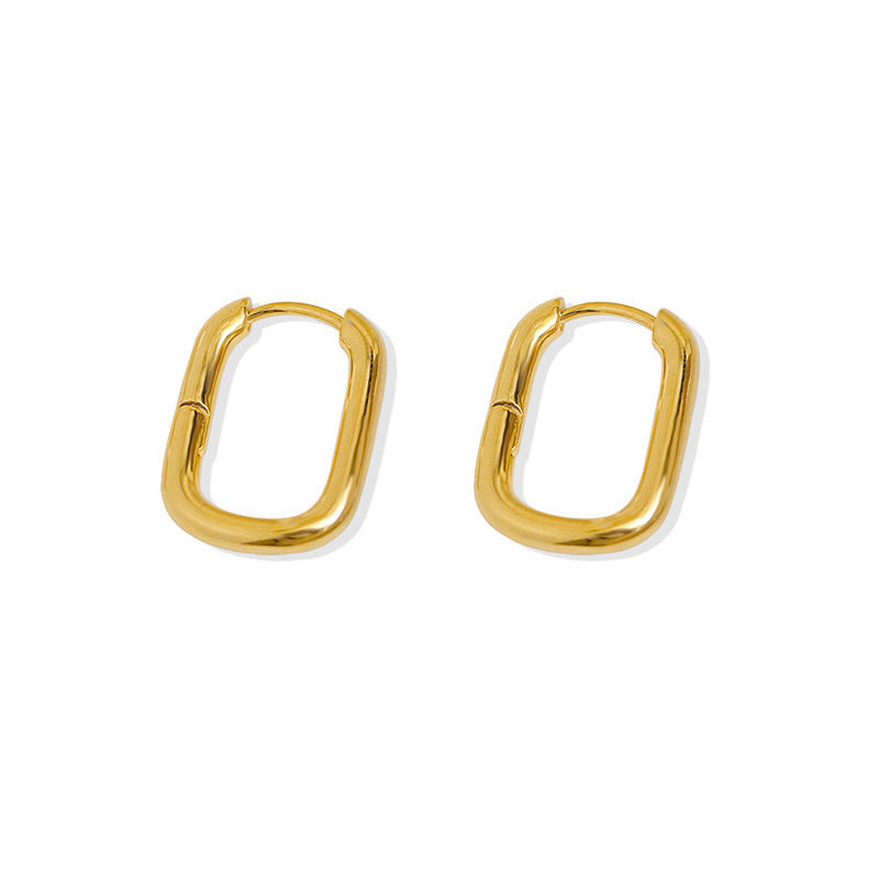 Korean Diamond Embedded Earrings | Copper Gold Silver Versatile
