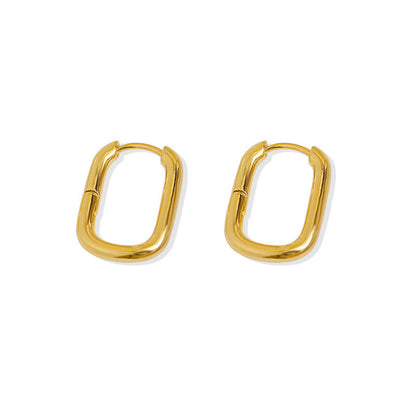 Korean Diamond Embedded Earrings | Copper Gold Silver Versatile