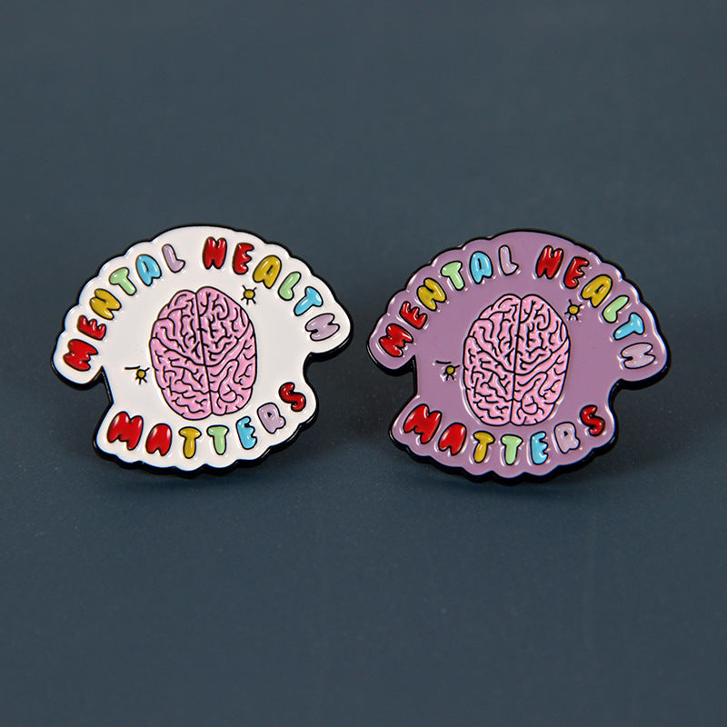 Body Organ Brooch | Alloy Plated White Pink 2.5cm Creative
